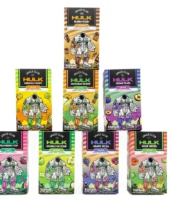 SPACE CLUB - HULK - DISPOSABLE RECHARGEABLE VAPE CART - BADDER + ROSIN + DIAMONDS - 3G