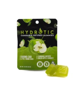 HYDROTIC GUMMIES - GREEN APPLE - 500MG CBD (100MG PER PIECE - 5 PIECES PER BAG)